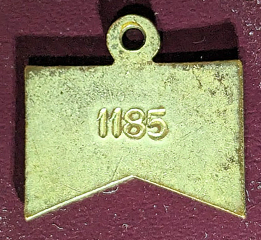 Reverse of pass with plain metal and number in center