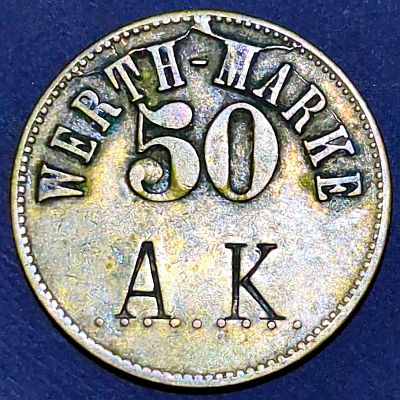 German 50 Pfennig Werth Marke