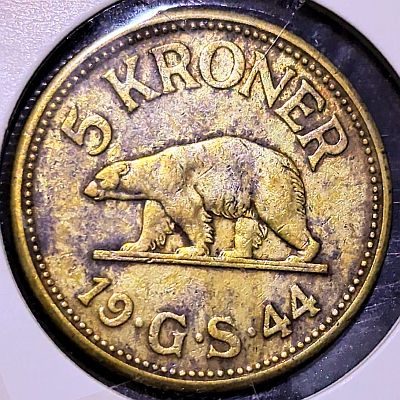 1944 Greenland 5 Kroner