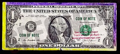 2013 USA WheresGeorge $1 Bill