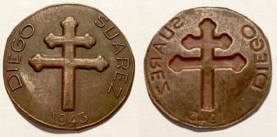 DIEZ SUAREZ (Cross of Lorraine) 1943 (Reverse of medal shows reversed details).