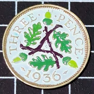 1936 UK Painted Threepence